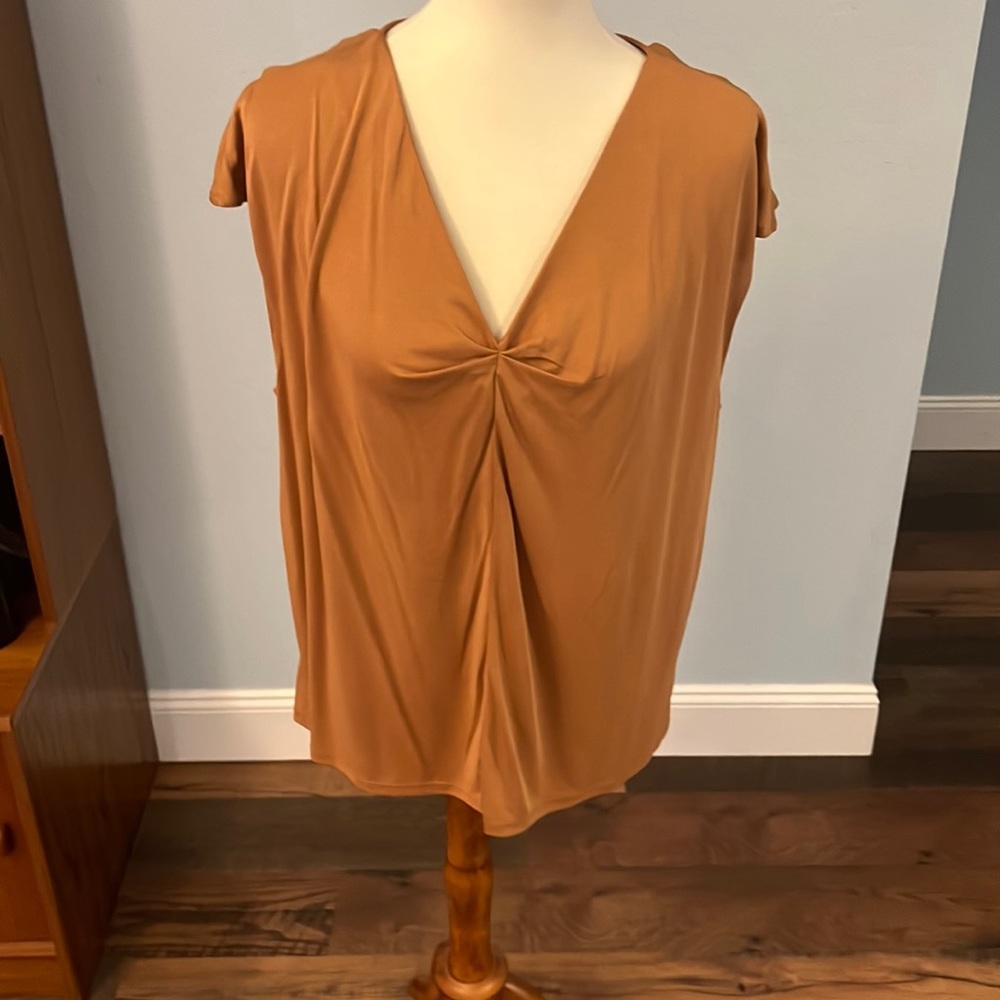 Brown silky tank